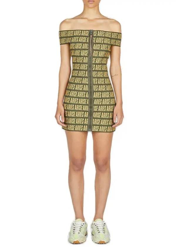 Aries Press 고딕 로고 미니 드레스 STAR50030_Olive