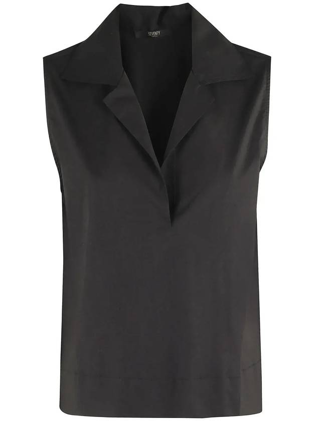 세븐티 슬리브리스 크롭 탑 TO0194220654096_999NERO