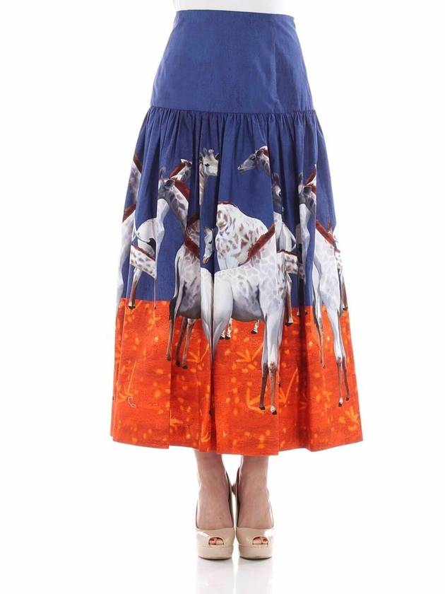 Stella Jean Blue flared skirt