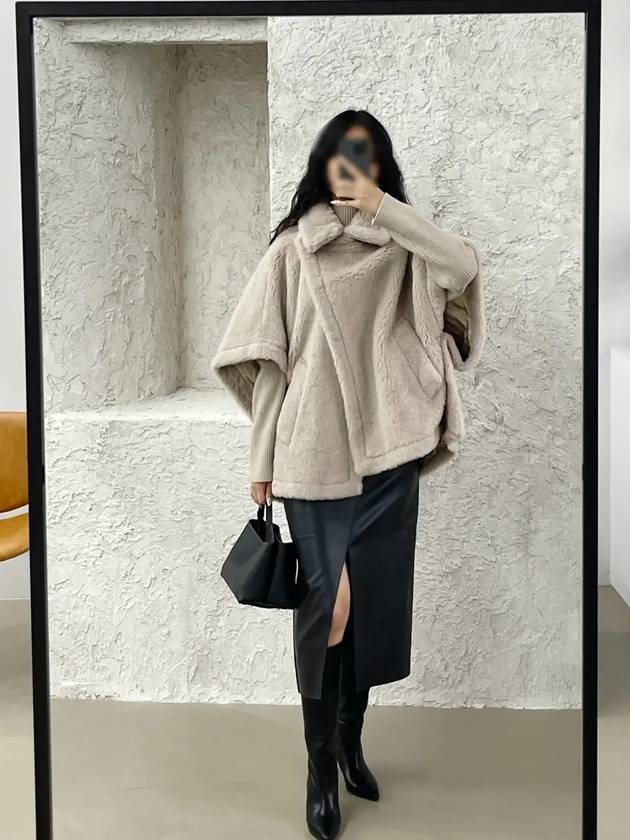 24FW 막스마라 TEBE1 테베 테디 패브릭 케이프 재킷 002 카샤컬러