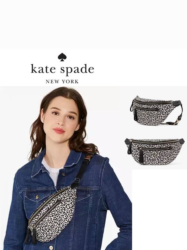 케이트스페이드 첼시 레오파드 하트 벨트백 힙색 슬링백 KF339