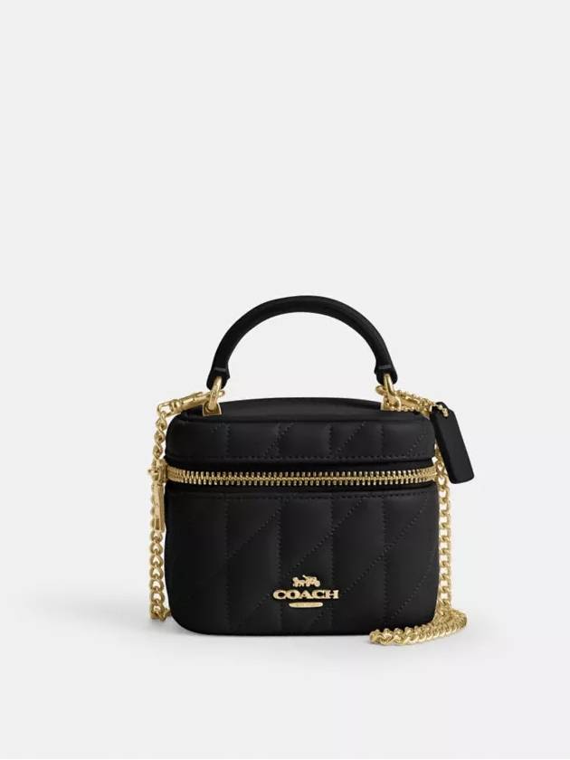 코치 아바 퀼팅 크로스백 Gold Black