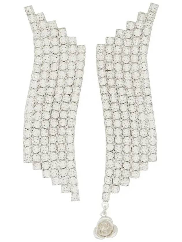 Magda Butrym Rose Charm Embellished Wave Earrings 717924_SILVER