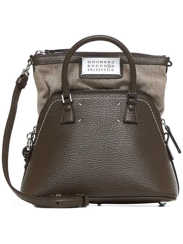 메종마르지엘라 5AC 로고 패치 미니 토트 백 브라운