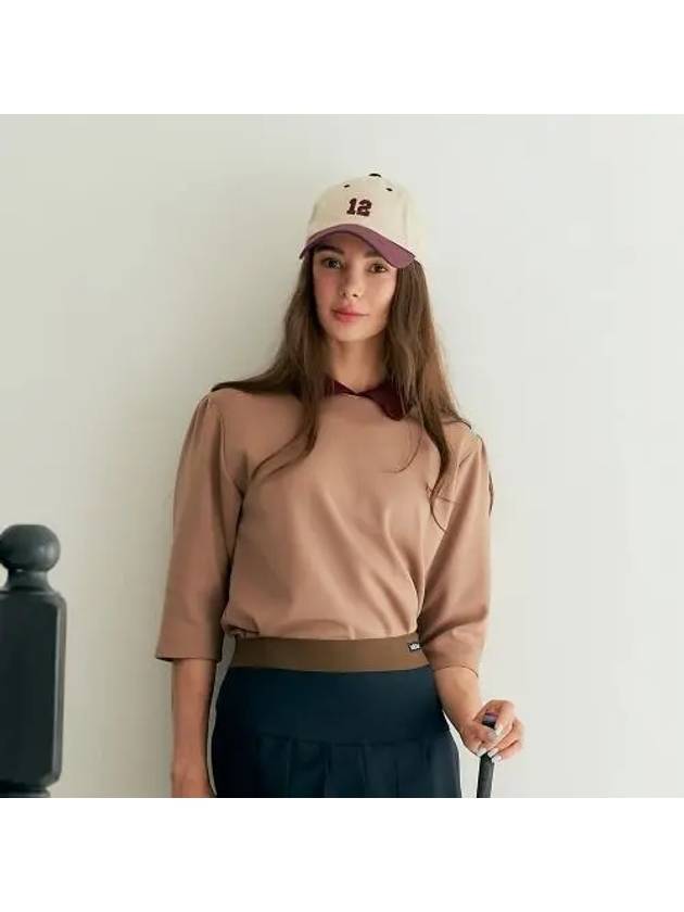 쿠션 프릴카라 7부 카멜