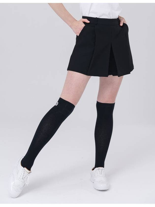 24SS 두유노우엠씨 여성 폴리 스판 뒷 지퍼 디바이디드 블랙 반바지 DO3242SPT 99 1