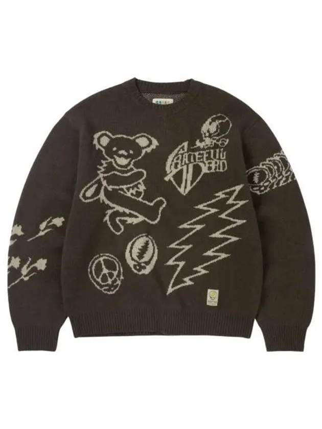 디스이즈네버댓 x 그레이트풀 데드 아이코노그래피 니트 스웨터 브라운 Thisisneverthat x Grateful Dead Iconography Knit Sweater Brown