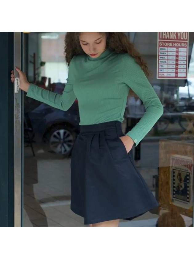 로시야 A라인 미들 스커트 블랙