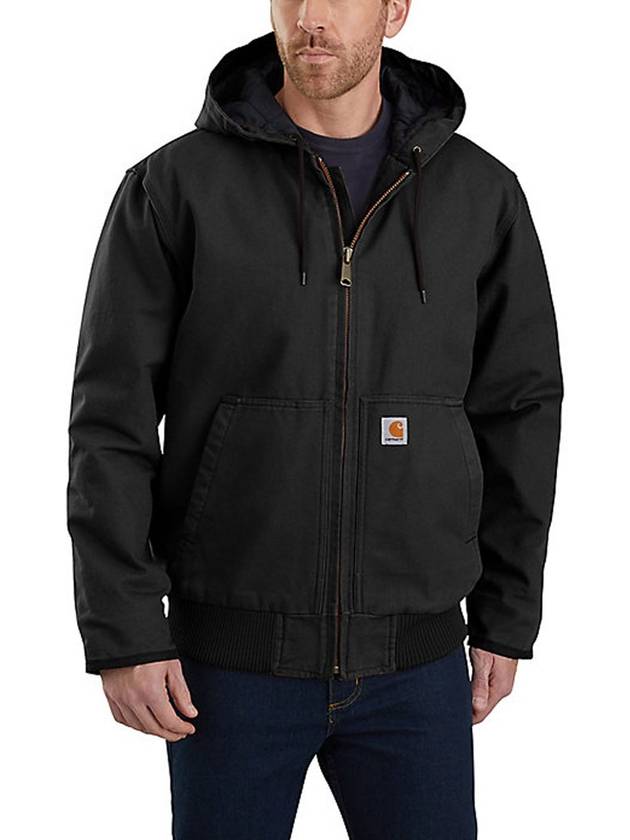 칼하트 남성 J130 워시드 덕 액티브 자켓 남자 후드 집업 점퍼 후디 Black