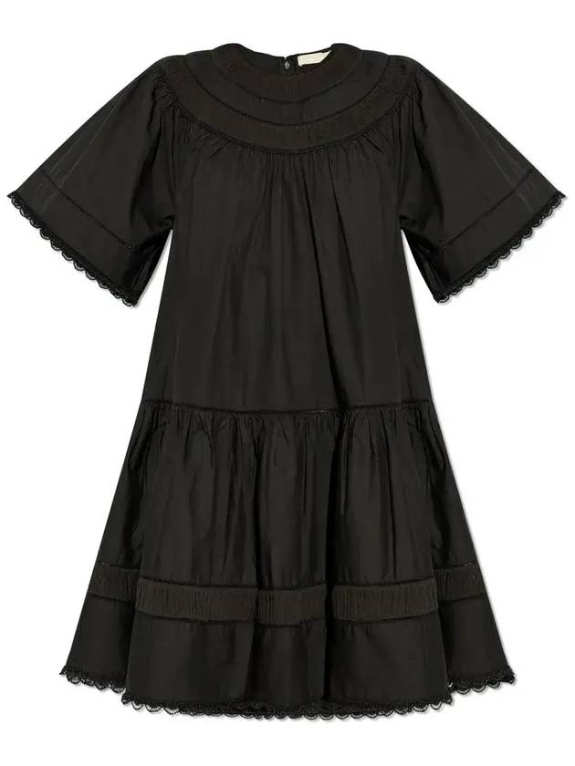 울라 존슨 티어드 러플 미디 드레스 PS2501590_NOIR