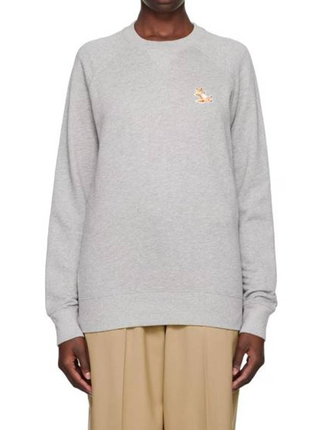 메종키츠네 칠랙스 칠렉스 폭스 패치 스웻셔츠 스웨트셔츠 맨투맨 코튼 그레이 멜란지 여성