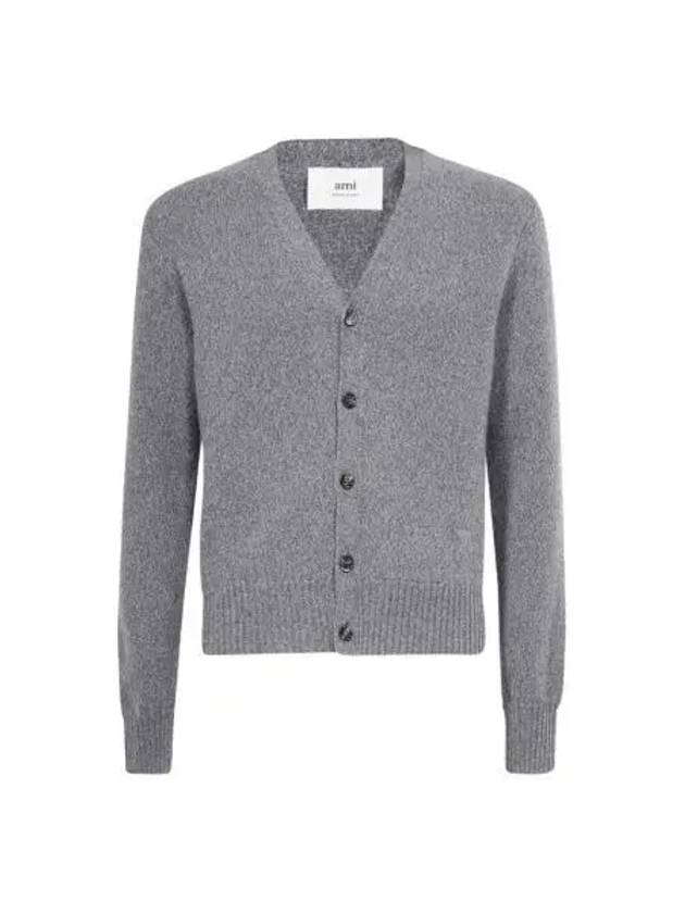 아미 스몰 하트 로고 토날 가디건 헤더 그레이 AMI de Coeur Tonal Cardigan Heather Grey