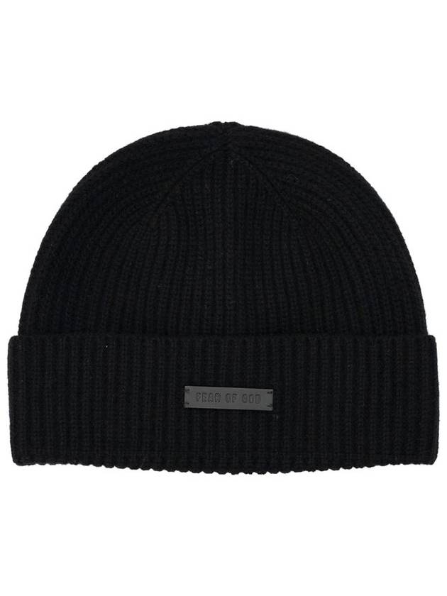 Fear of God 로고 패치 골지 니트 비니