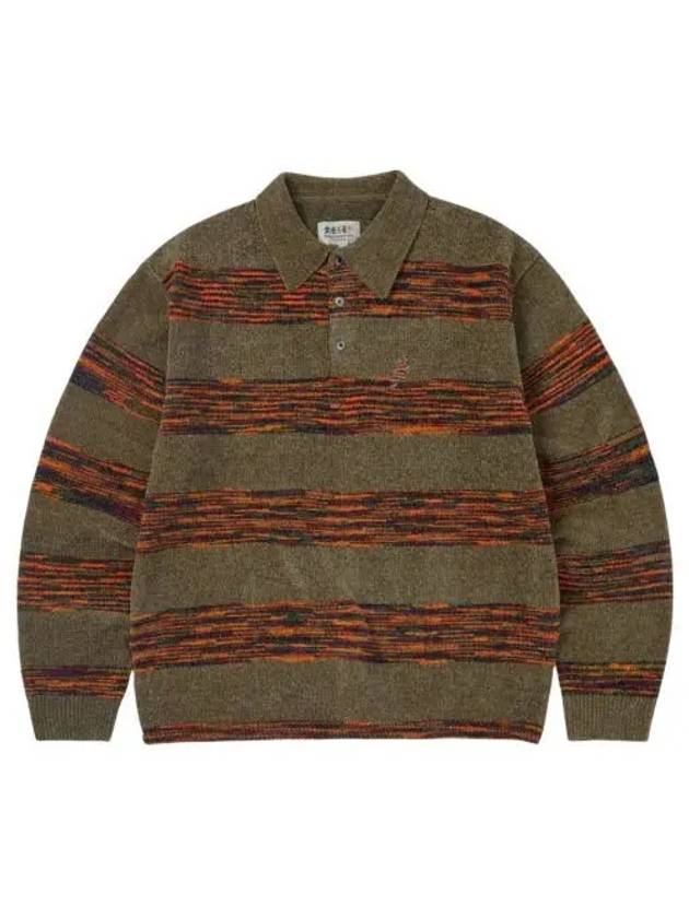 디스이즈네버댓 x 그레이트풀 데드 라이트닝 벨벳 니트 폴로 카키 Thisisneverthat x Grateful Dead Lightning Velvet Knit Polo Khaki