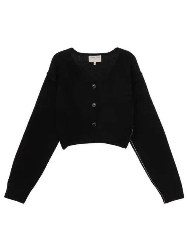 W 마뗑킴 마뗑 스티치 포인트 크롭 가디건 블랙 W Matin Kim Matin Stitch Point Crop Cardigan Black