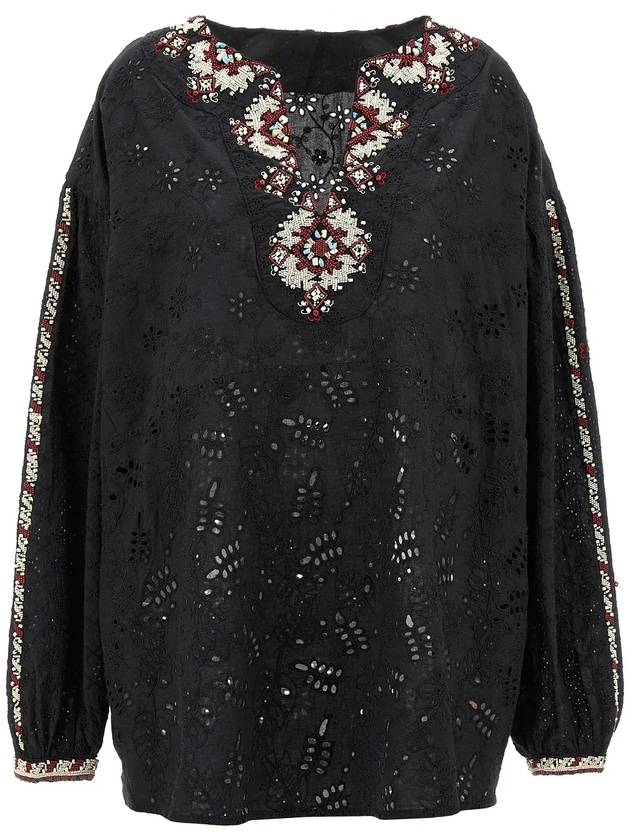 포르텔라 알레그라 자수 블라우스 WALLEGRAJA011_BLK