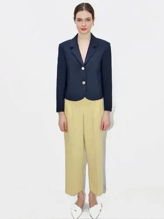 데미지니모닉 핀턱 롱 팬츠 옐로우