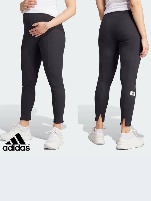 아디다스 여성 신축성 임산부 레깅스 바지 블랙