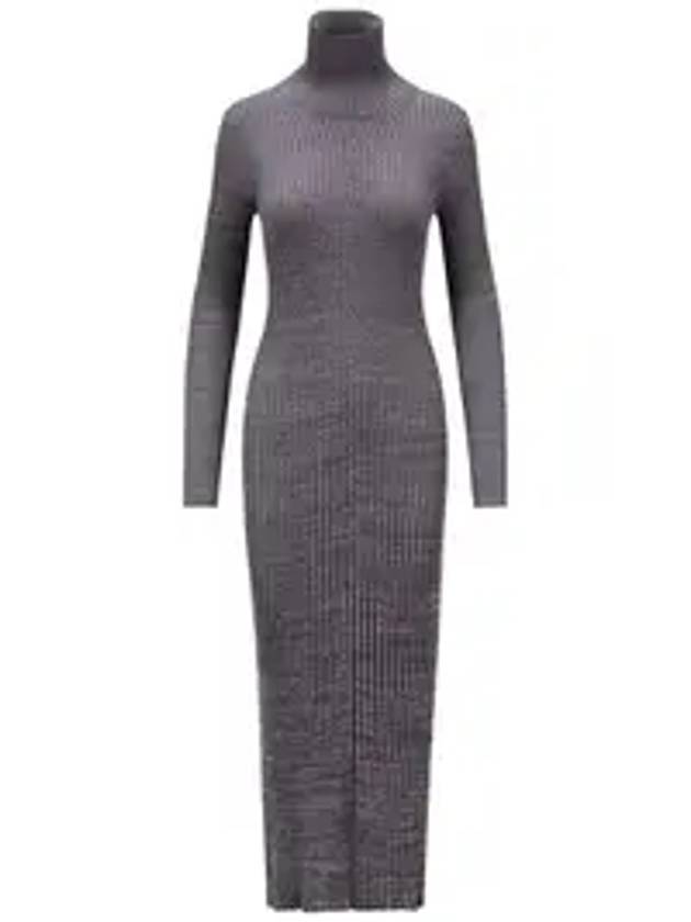 몽클레르 터틀넥 울 미디원피스 그레이