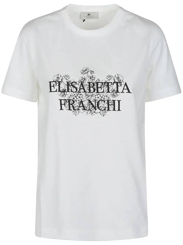 Elisabetta Franchi 로고 자수 크루넥 티셔츠 MA00351E2_270