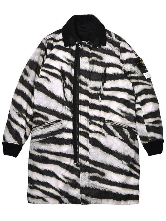 스톤아일랜드 남성 타이거 카모 프리마로프트 롱 패딩 블랙 화이트