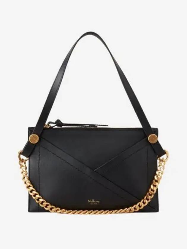 멀버리 스무스 카프 M 지퍼 파우치 백 블랙 매트 Mulberry Smooth Calf M Zipped Pouch Bag Black Matte