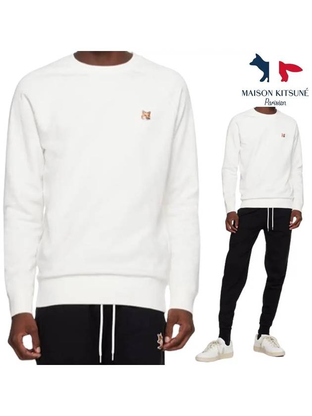 메종키츠네 맨투맨 폭스 주황헤드 로고 탑 긴팔 스웨터 크림