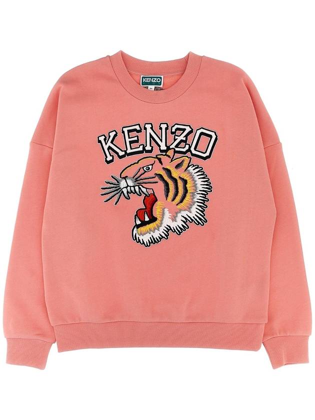 KENZO KIDS 로고 자수 스웨트셔츠 K60692FUSCHIA