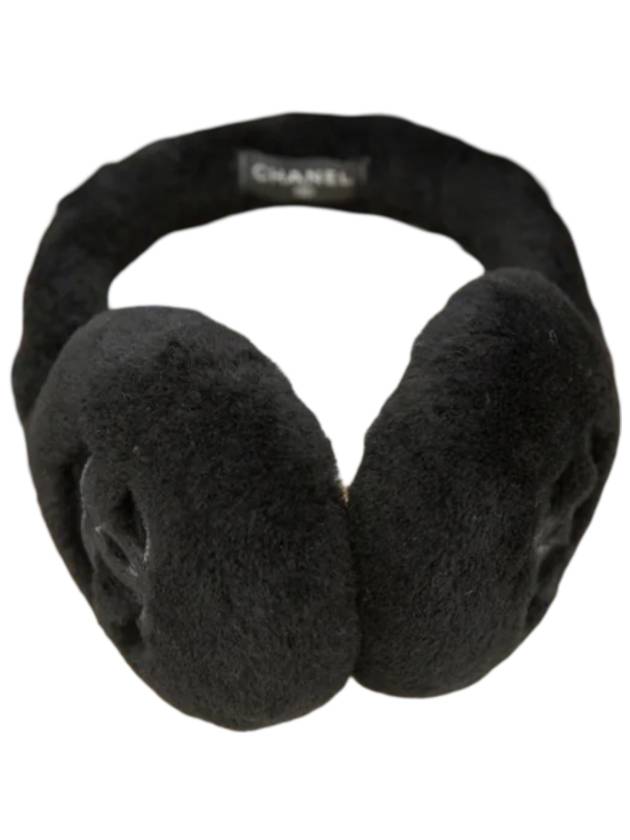 샤넬 CC로고 시어링 이어머프 블랙