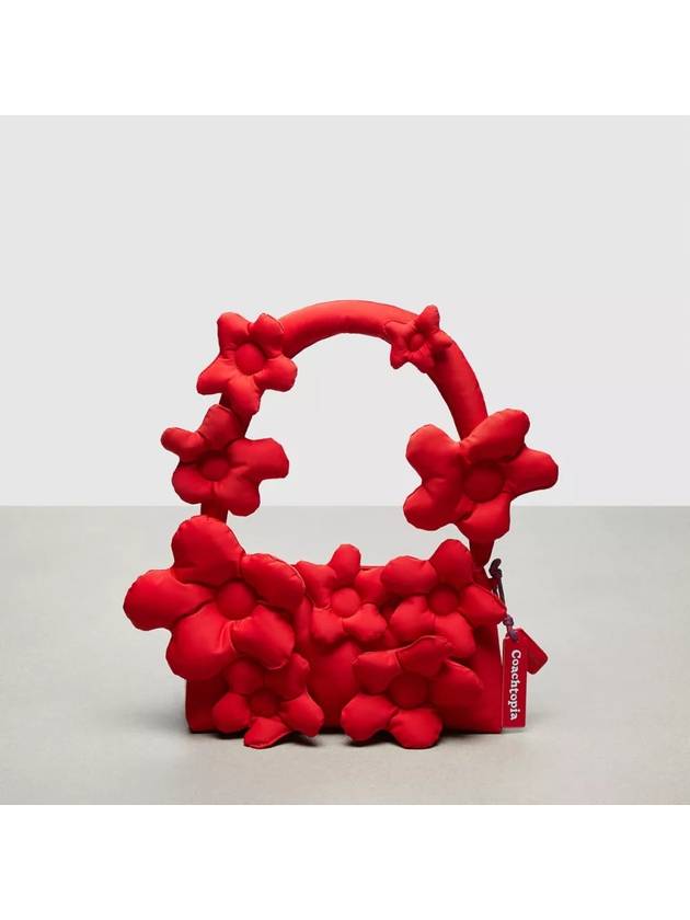 코치 코치토피아 루프 숄더백 하트 아플리케 Rosebud Red