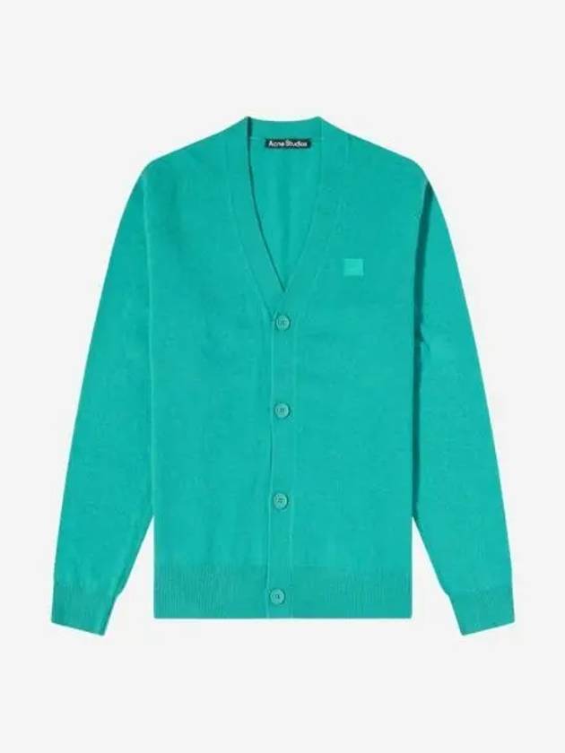 아크네 스튜디오 케베 페이스 가먼트 다이드 브이넥 가디건 제이드 그린 Acne Studios Kev Face Garment Dyed V Neck Cardigan Jade Green