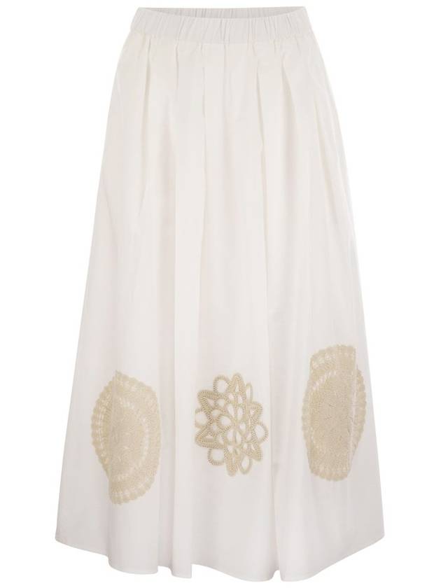 위켄드 맥스 마라 오르메 자수 플리츠 스커트