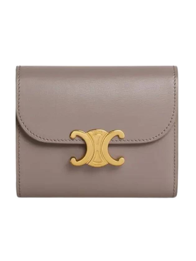 셀린느 트리옹프 스몰 샤이니 카프스킨 반지갑 에시드 브라운