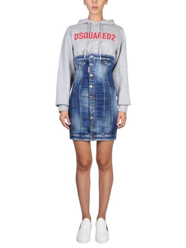 22FW 디스퀘어드2 미디 원피스 S75CV0557 S30342470 BLUE