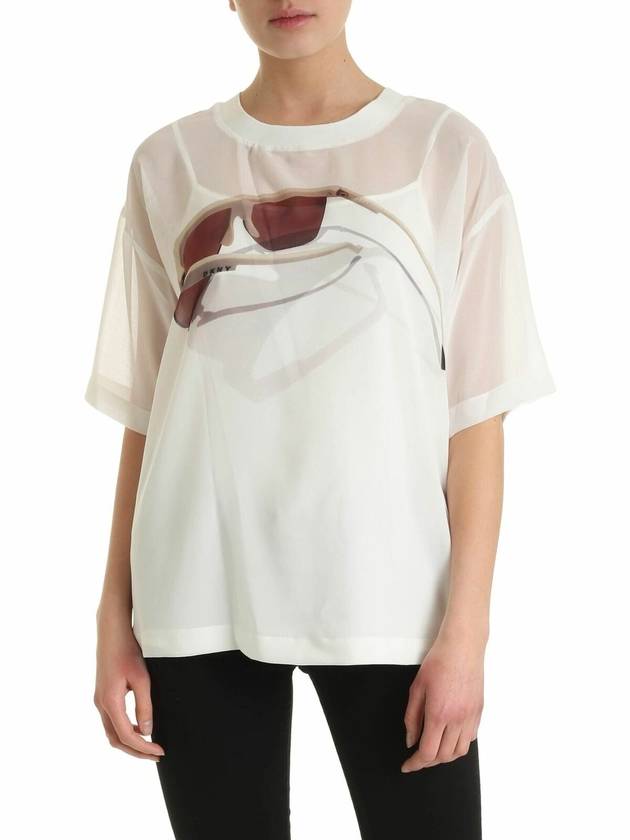 Dkny Glasses logo print T-shirt in white