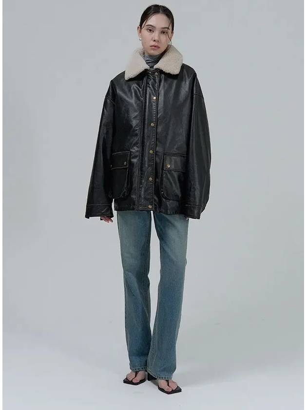 양털 레더 누빔 자켓
