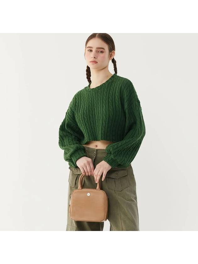 아오아오 스퀘어 모히 크로스 백 베이지