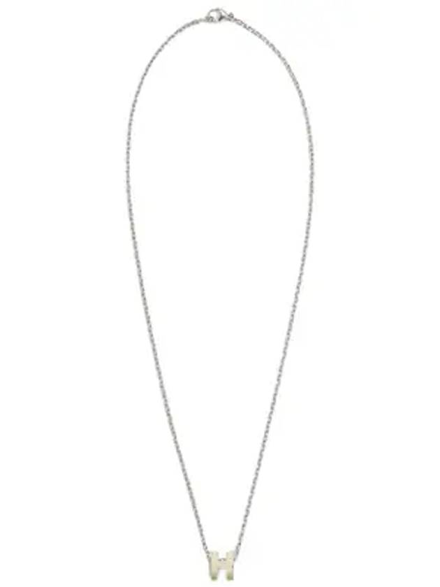 에르메스 미니 팝아슈 H 펜던트 실버 목걸이 죤 수프레 페일