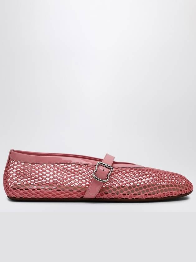 Alaia Candy pink net ballerina