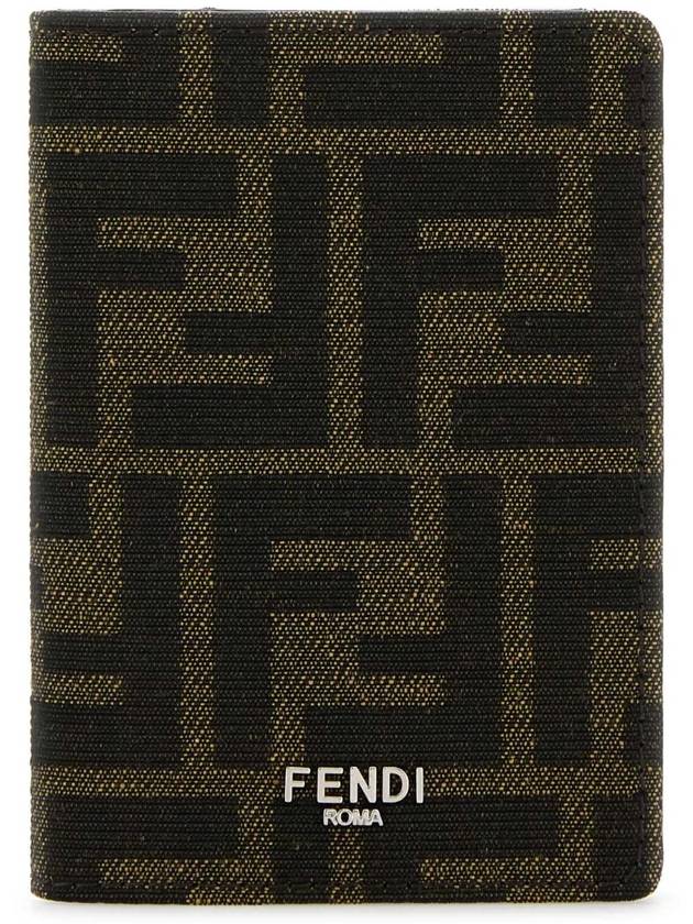 FENDI 7M0349ALWK F0L3T 자수 패브릭 카드 홀더