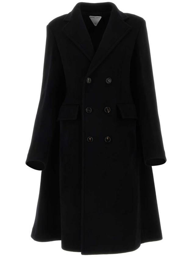 보테가베네타 케이프 캐시미어 울 더블코트 블랙