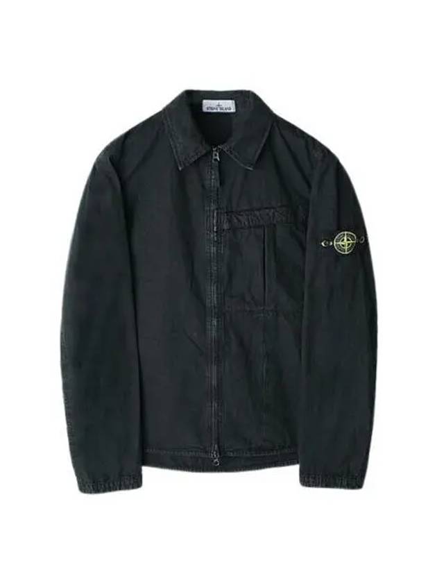 스톤 아일랜드 103WN 가먼트 다이드 집 오버셔츠 리드 그레이 24FW Stone Island 103WN Garment Dyed Zip Overshirt Lead Grey 24FW