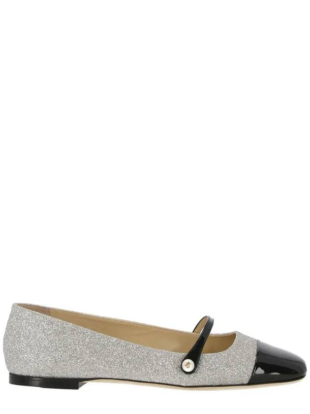 지미추 엘리사 길터 스퀘어 토 발레리나 ELISAFLATPFG_BLACKSILVER