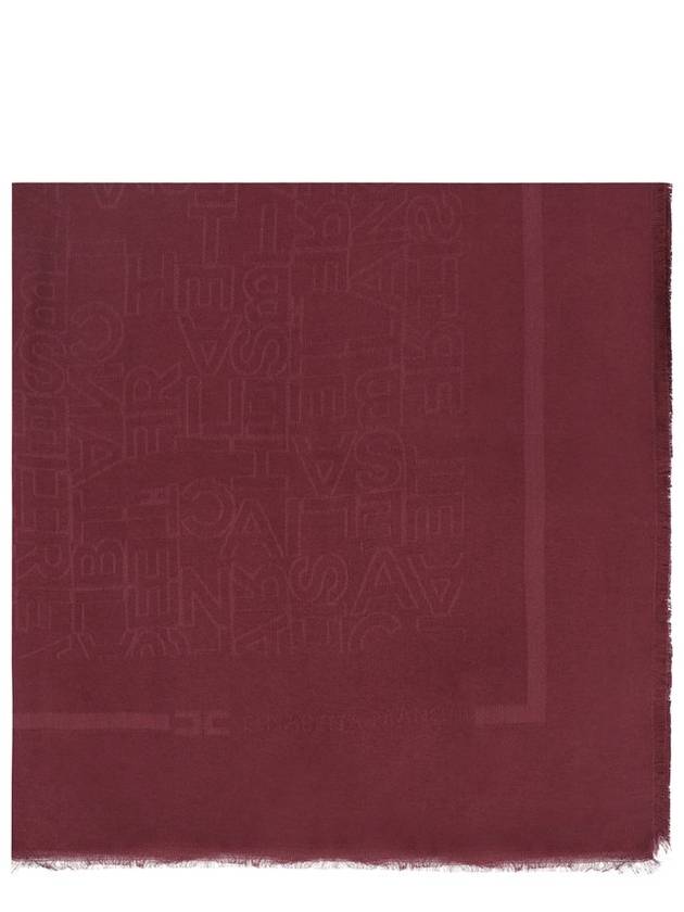 Elisabetta Franchi 자카드 로고 레터링 스퀘어 스카프