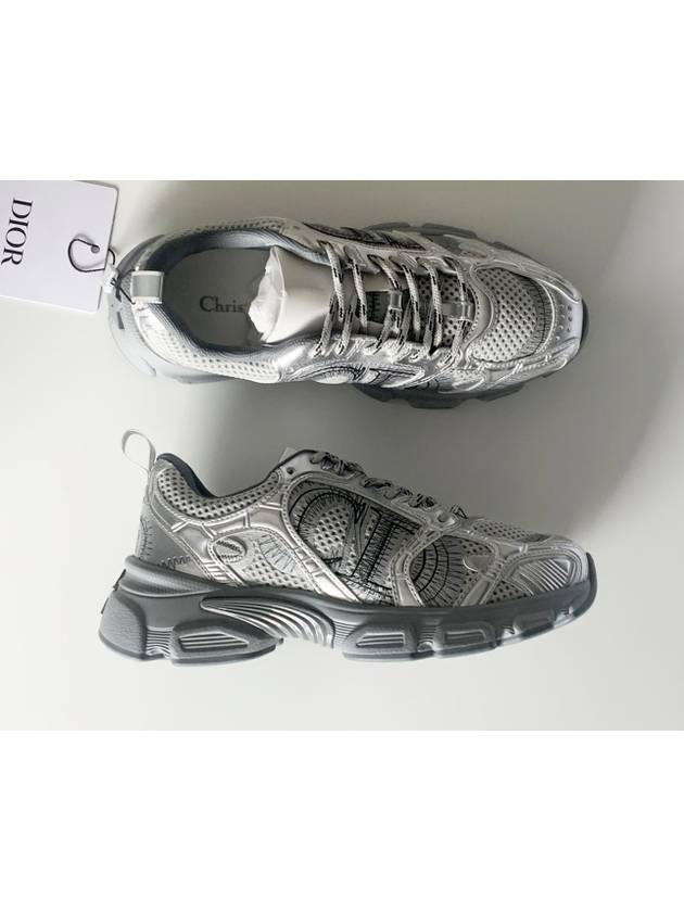 디올 크로노 스니커즈 운동화 그레이 메시 실버 레더 37 KCK414TRL_S59K