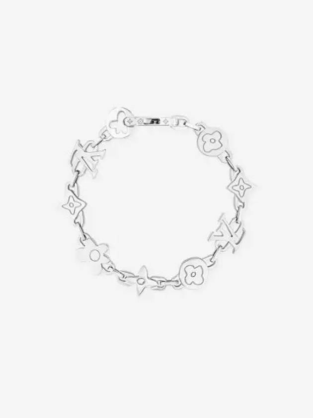 루이비통 모노그램 크래기 브레이슬릿 실버 Louis Vuitton Monogram Craggy Bracelet Silver