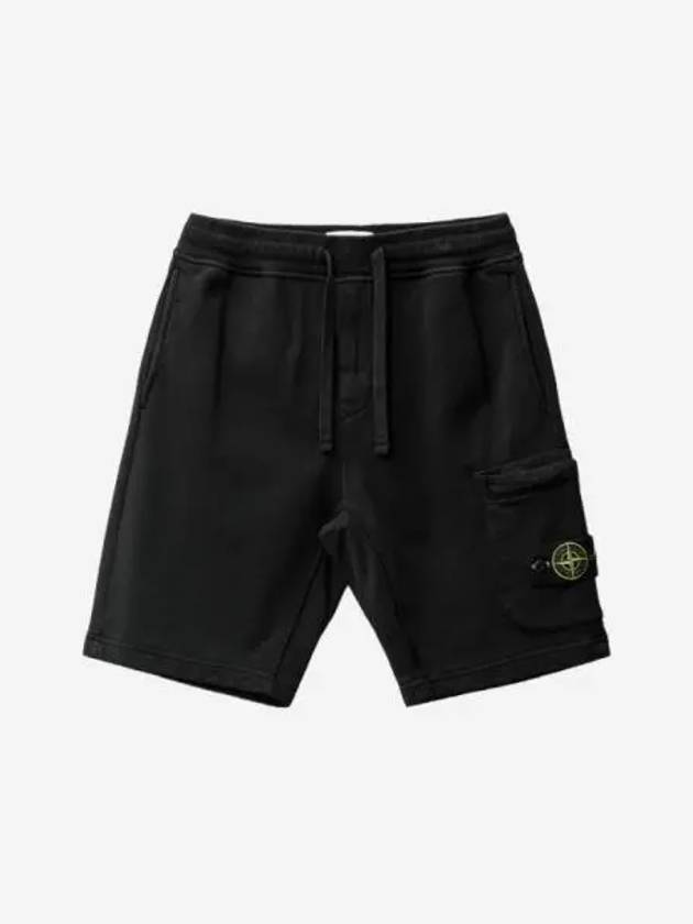 스톤 아일랜드 64651 플리스 버뮤다 쇼츠 블랙 24SS Stone Island 64651 Fleece Bermuda Shorts Black 24SS