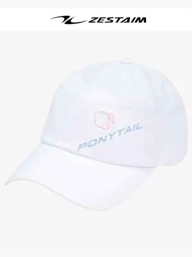 제스타임코리아 포니테일 골프 볼캡 화이트