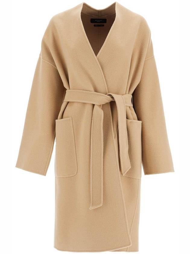 위켄드 막스마라 에리스 울 로브 싱글 코트 베이지