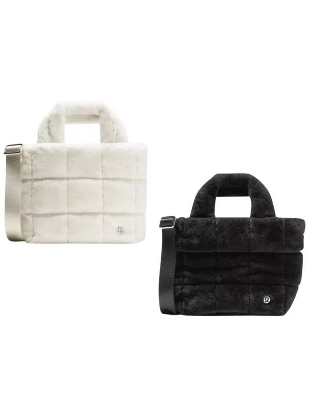 룰루레몬 가방 퀼팅 플러시 플리스 5L 토트백 아이보리 블랙